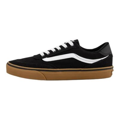 Brooklyn LS Slip Resistant Abrasion Resistant Low Top Skateboard Shoes Men's Black White Sneakers VN000D7QB9M
