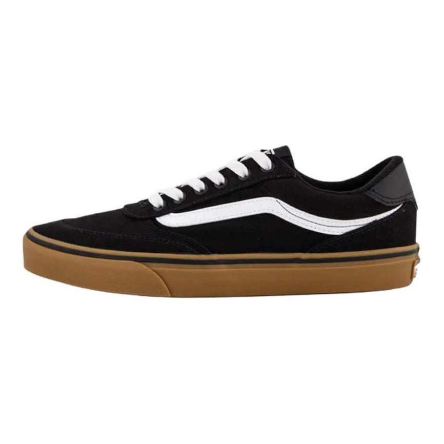 Vans Brooklyn LS Slip Resistant Abrasion Resistant Low Top Skateboard Shoes Men's Black White Sneakers VN000D7QB9M