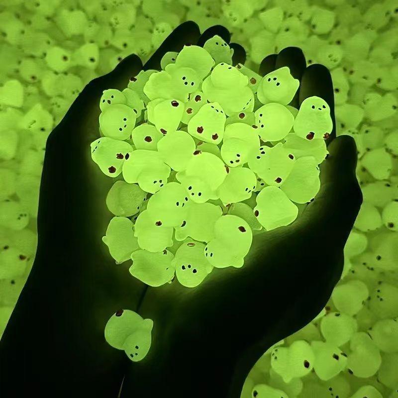 10-30PCS Mini Fluorescence Chicken Moss Toy Microlandscape Miniature Chick Figurines Fairy Garden Accessories Home Decor Crafts