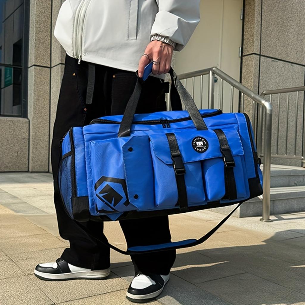 Zaino da viaggio unisex espandibile con spazio nascosto, tracolla a tracolla staccabile, scomparto separato per scarpe e tasche multiple per lavoro e palestra