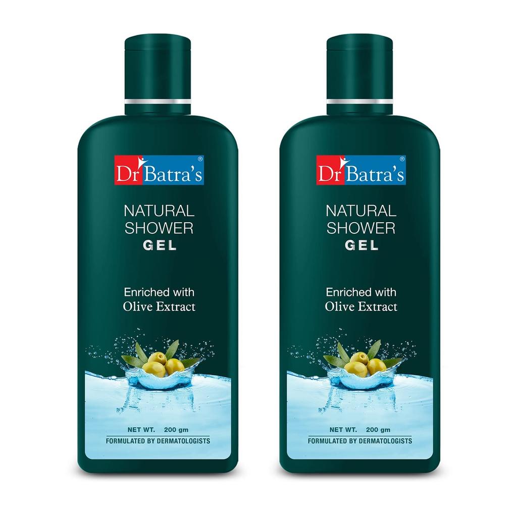 Dr Batra's Natural Shower Gel 200 ml X Pack of 2 Refreshing Bath Cleansing Moisturizing Skin