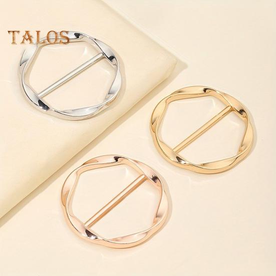 1 Pc/3 Pcs Women Scarf Ring Zinc Alloy Shirt Clips Twist Tee Knot Ring T-Shirt Ties Dress Clips Clothing Tightening Clip for Shirt Scarf Dress
