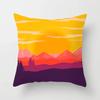 Luxury Home Decor Cushion Cover Cartoon Illustration Sunset Landscape Pattern Office Decor Pillow Cover
