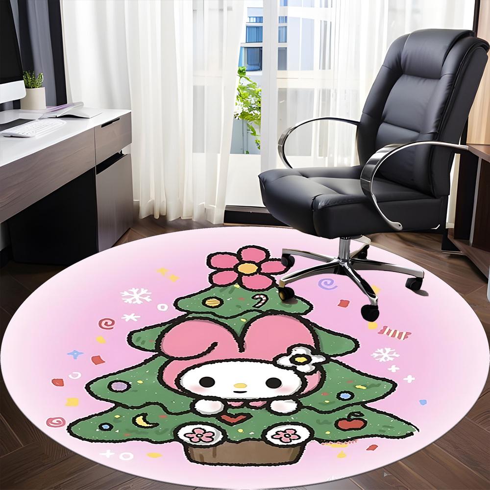 1pc Sanrio Chair Carpet for Office Non-Slip, Soft & Comfortable, Carpet for Office, Gaming, Lightweight Round Floor Mat