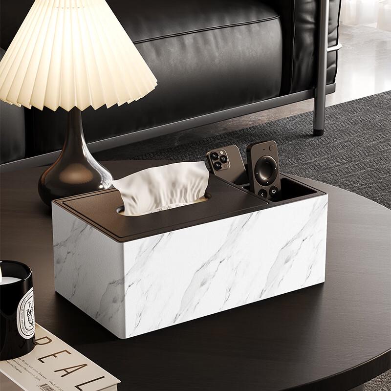 Light Luxury Desktop Tissue Box with Organizer