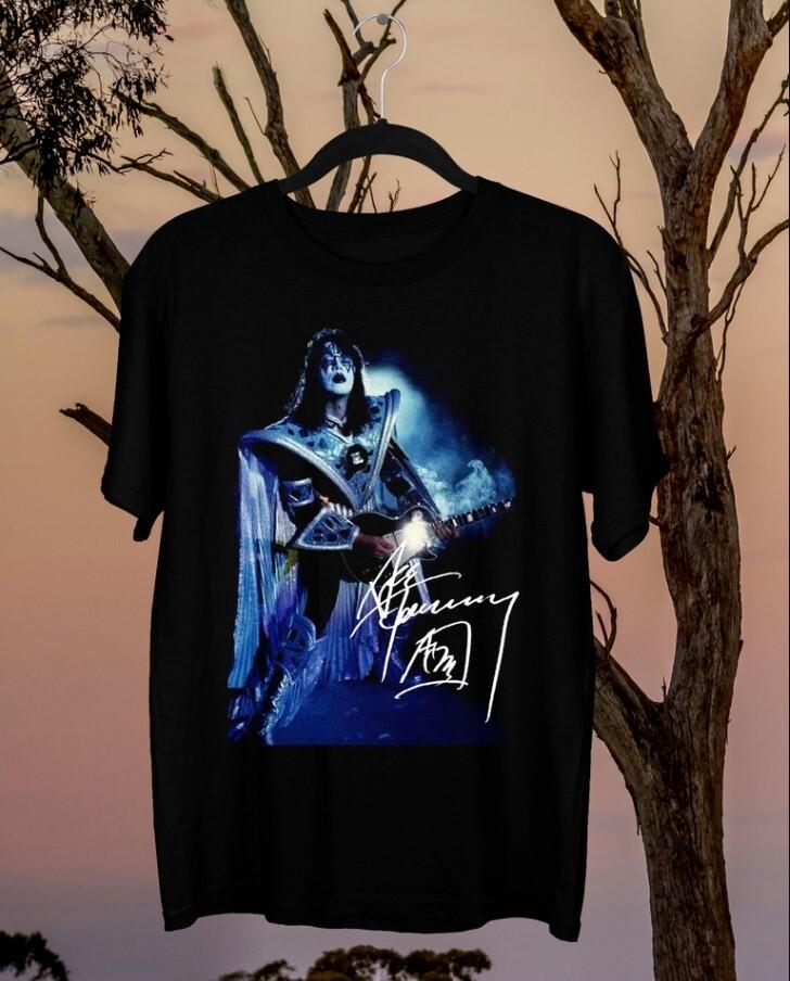 Ace Frehley Cotton Men Women Gift For Fans Cotton Black T-Shirt Full Sizes Unisex T-Shirt L
