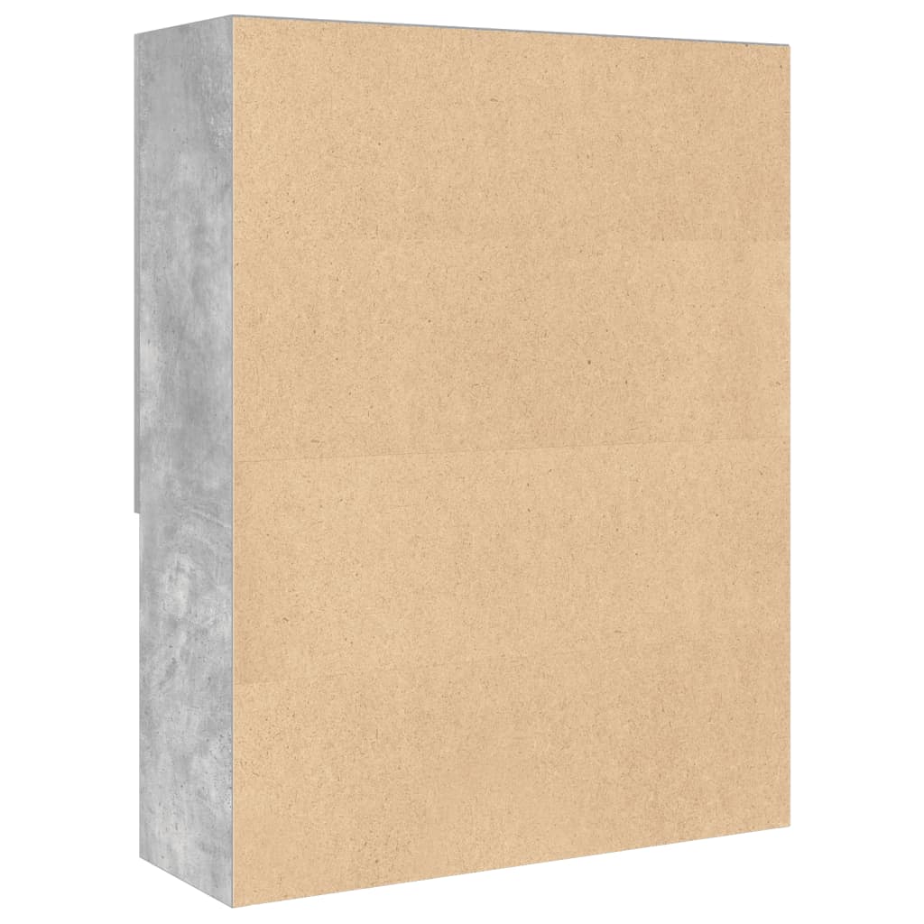 Laundry room Storage cabinet above washing machine, storage cabinet above toilet, double door multi-space storage, concrete grey 70.5x25.5x90 cm