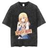 Harajuku Casual Tops Hot Anime My Dress Up Darling Kitagawa Marin Printed Tshirt Men Women High Quality Washed Cotton Tshirts