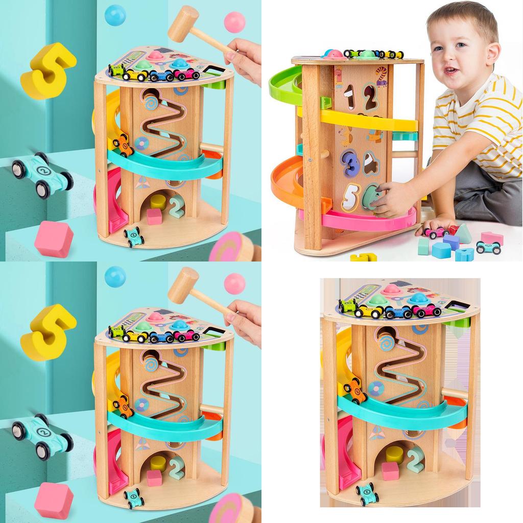 Wooden Multifunction Rotating Slide Car Toy For Baby Educational Play And Diy Fun
