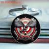Fashion Alloy Keychain Pendant Round Metal Key Ring with 2D Flat Pattern Tunisia Eagle Design Durable and Lightweight Accessory for Keys