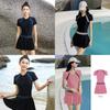 Summer Pool Dress With Collared Splicing Pattern For Beach Vacation And Yoga Practice