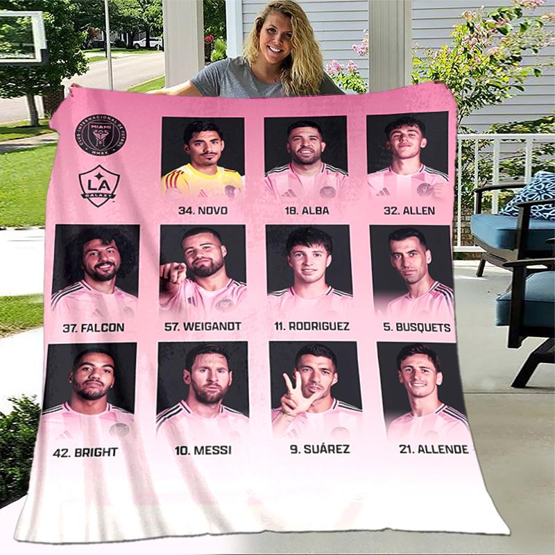 1 Stück Decke - Inter Miami CF Aufdruck, Leichte Decke für Sofa, Bett - Weich & Warm, Geschenk für Alle Jahreszeiten