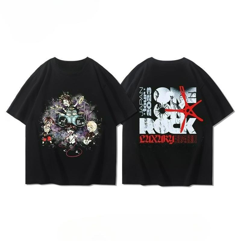 One Ok Rock Band Hip Hop Heavy Metal Street Culture Oversize Personality Summer Jazz T-shirt Loose Casual T-shirt Men Women