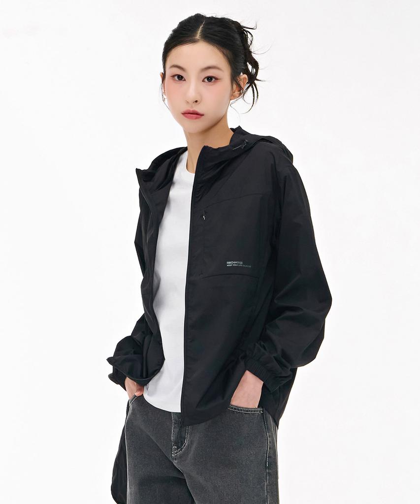 Chasecult Unisex Lightweight Stretch Windbreaker Jumper - Black