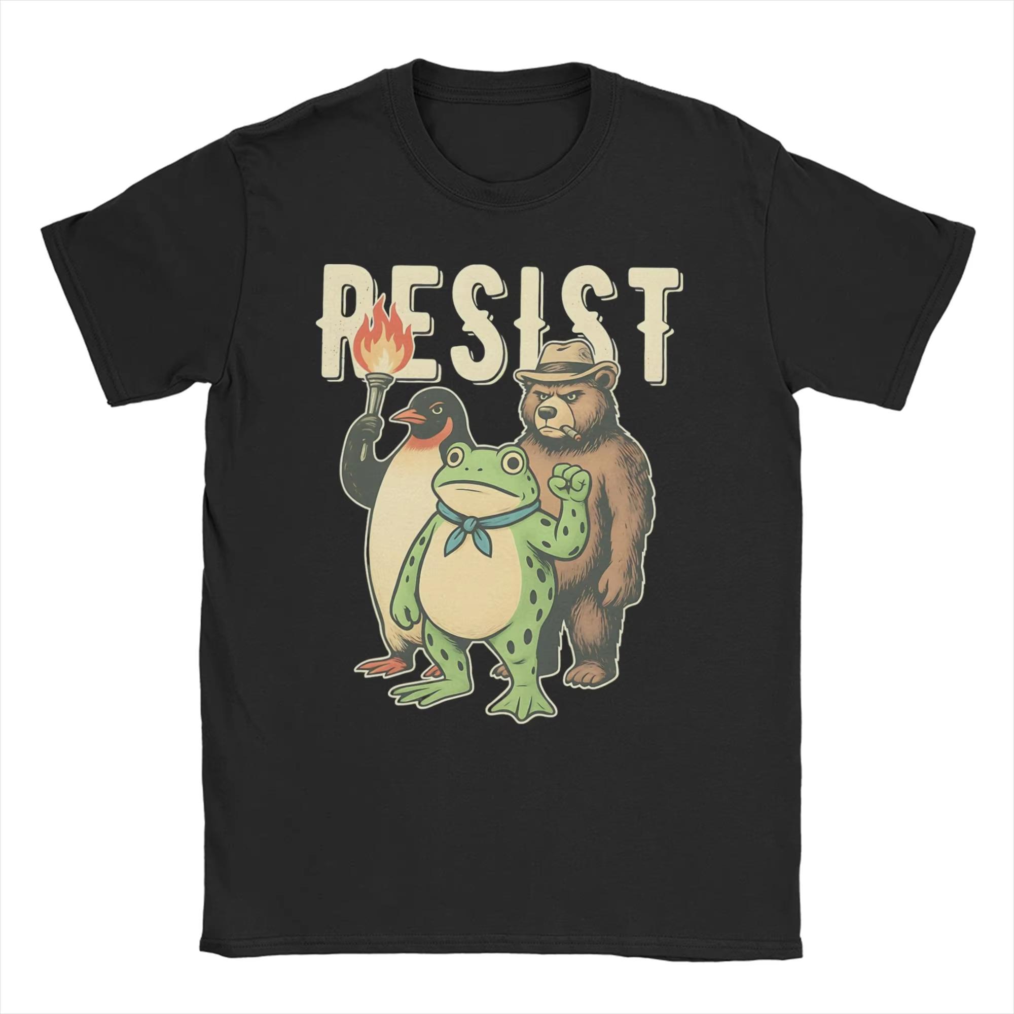 

Men Women T-Shirts Resist Portland Frog Rage Against The Machine Frog Art Cotton Tees Short Sleeve T Shirt O Neck Clothes 4XL