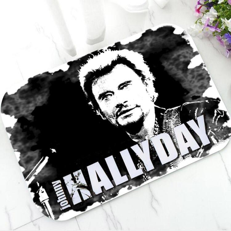 Custom Johnny Hallyday Welcome Door Mat Doormat Rug Carpet for Bathroom Kitchen Non Slip Floor Entry Mats Home Decor Gift 50x80