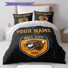 Gepersonaliseerde Naam, Hull City AFC Patroon Beddengoed Huisdecoratie Verjaardagscadeau ( 1 dekbedovertrek + 2 kussenslopen, zonder vulling),fan merchandise.