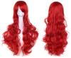 Pumpkin Parade Wig Set Long Curly Wavy Hair Full Stand Included Red Cherry 3-piece