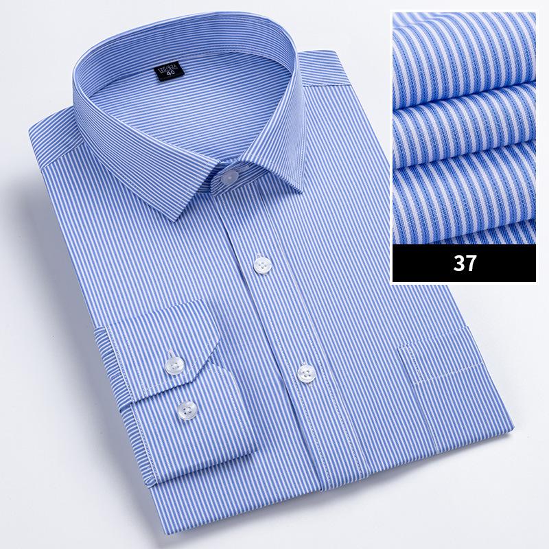 Men's Striped Long Sleeve Shirts 2026 Autumn Anti-wrinkle Business Shirt Fashion Casual Comfortable Breathe Slim Fit Shirts