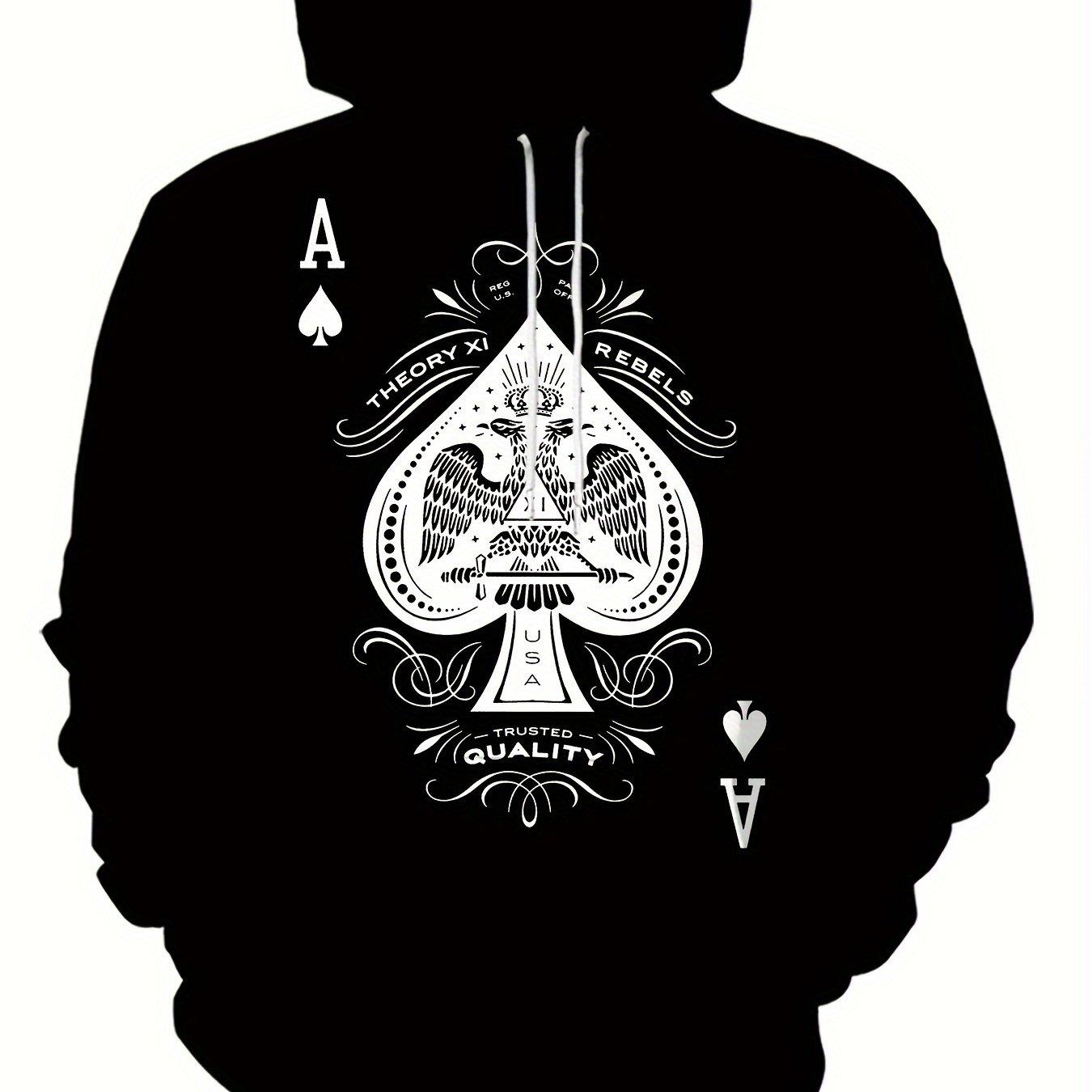 

Толстовка с капюшоном и принтом 3D Poker - стильная и дышащая толстовка с длинным рукавом для мужчин - идеальная спортивная одежда для занятий спортом на открытом воздухе, осенью и весной 6XL