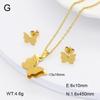 Stainless Steel Gold Flower Set Women 4pcs Necklace Earrings Bracelet Ring Cubic Zirconia Luxury Wedding Party Anniversary Gift