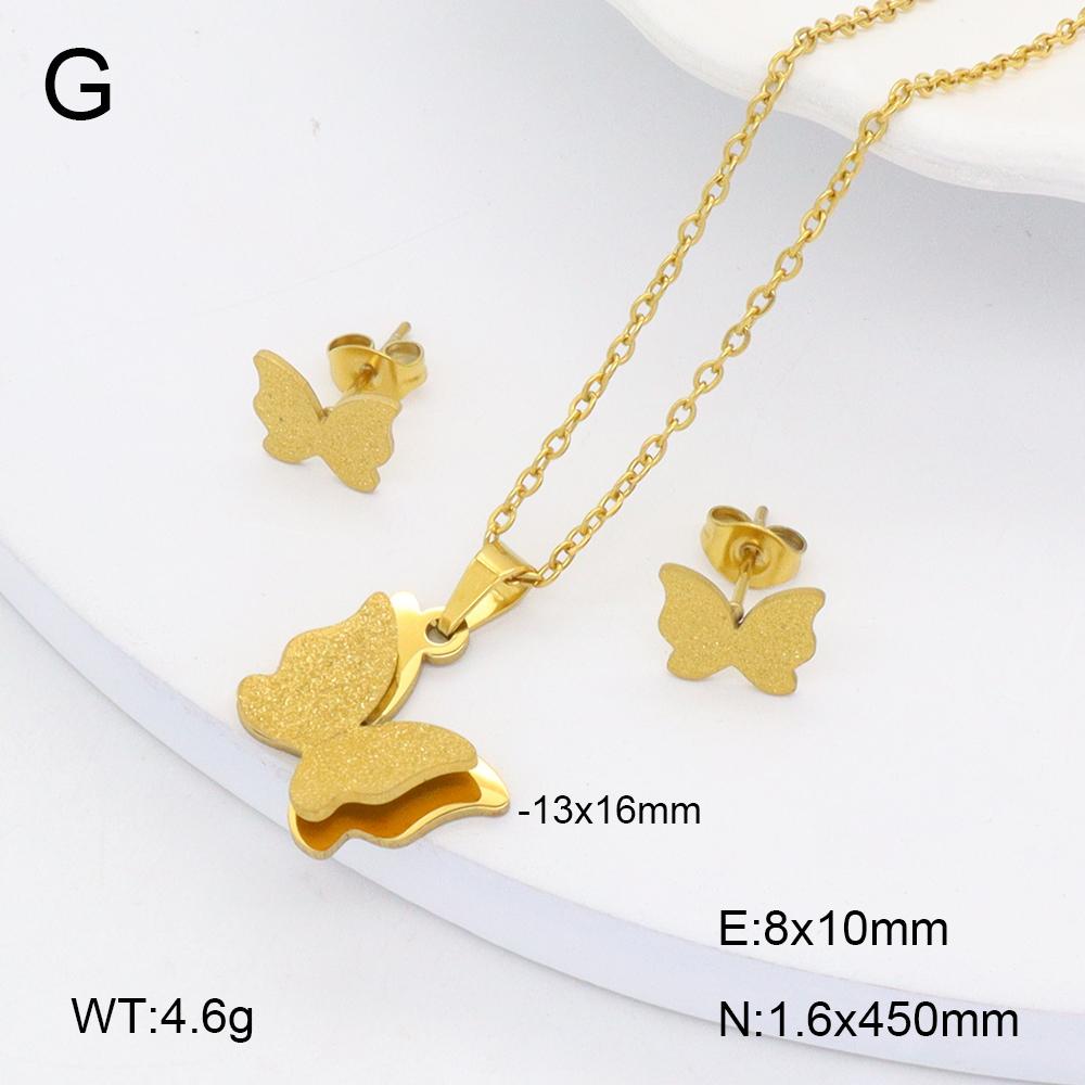 Stainless Steel Gold Flower Set Women 4pcs Necklace Earrings Bracelet Ring Cubic Zirconia Luxury Wedding Party Anniversary Gift