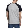 T-Shirt Raglan - Urban Classics - Grau/Marineblau - Kurze Ärmel - 90% Baumwolle - Normale Passform