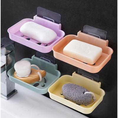 Spurloser Klebepaste wandmontierte Seifenbox, Badezimmer Ablauf Seifenablage, Badezimmer Cartoon Smiley Gesicht Seifenbox Seifenhalter