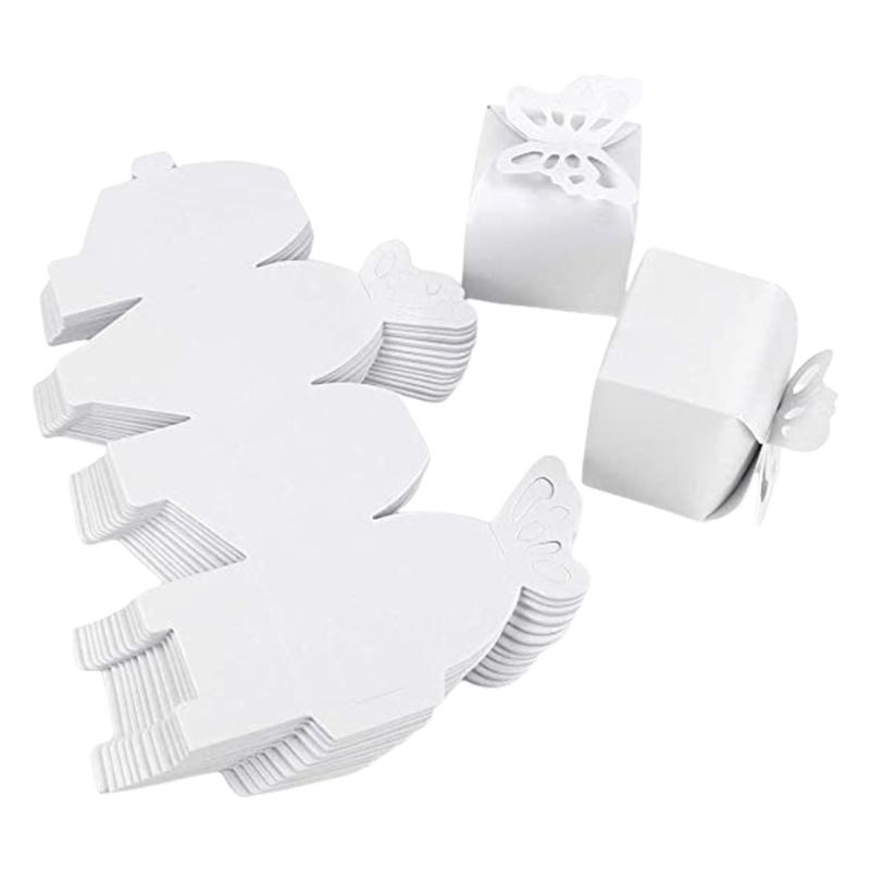 

Set of 100 Butterfly Favors Party Gifts Boxes Elegant Butterfly Treat Boxes for Party Favors and Decorations белый