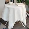 Waffle Texture Garden Table Cloth White Dinner Tea Table Covers Round Table Tablecloth  Dessert