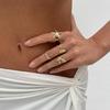 Pack of 4 Summer Gold & Silver Alloy Rings Adjustable Starfish Design Women's Beach Jewelry Set Coastal Fashion Accessories