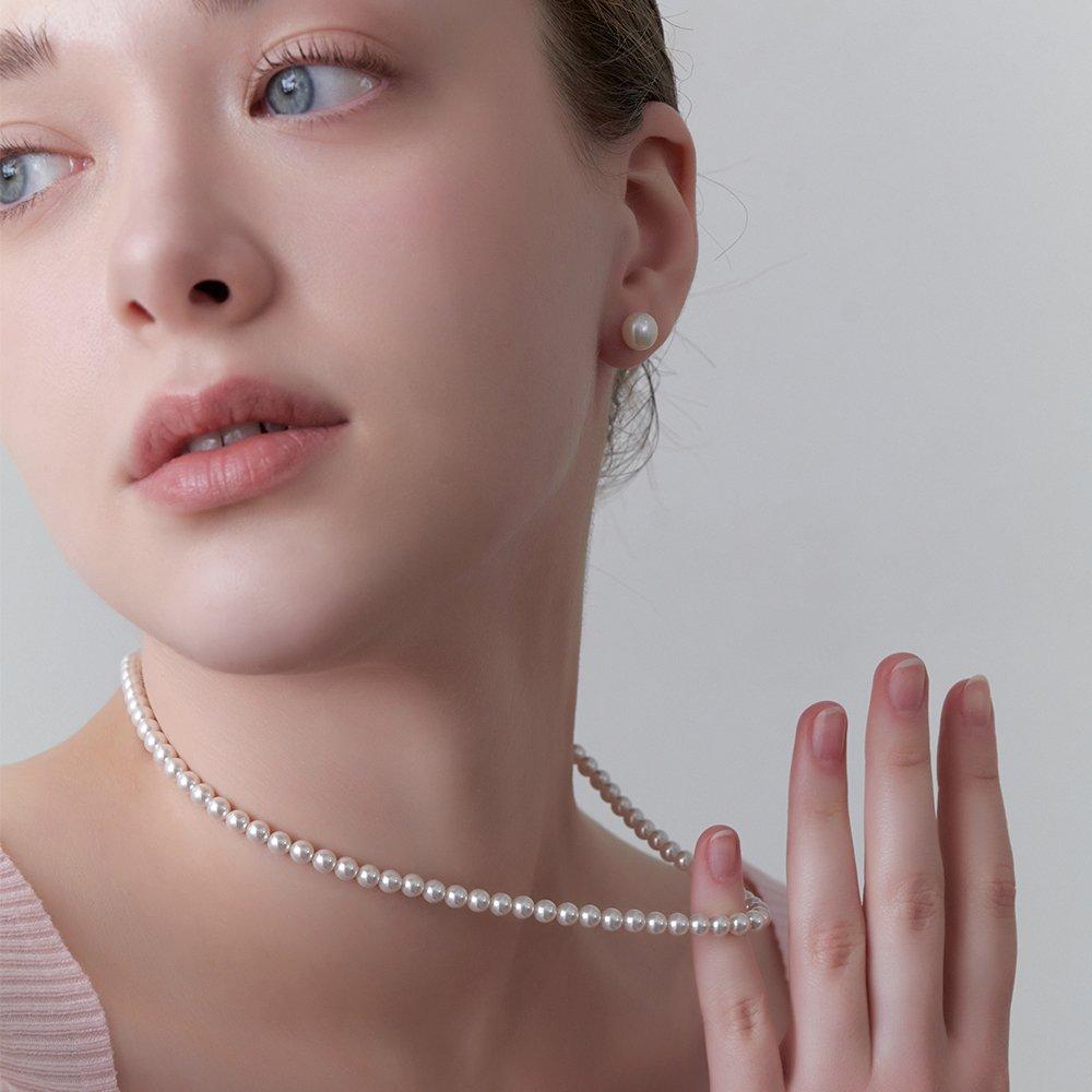 Silver 925 rounded pearl earrings