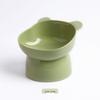 Pet Cat Bowl with Slanted Mouth and Anti-Overturn Design, High Foot, Elephant Leg Neck Protection, Cute Plastic, Four Colors.