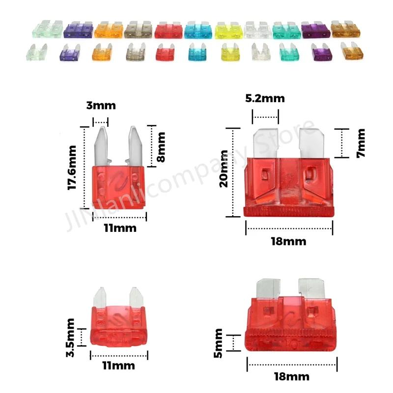 300/100/50 Pcs Small Car Fuses Automotive Blade Medium Micro Type Fuse Assortment In Box 2A/3A/5/A/7.5A/10A/15A/20A/25A/30A/35A