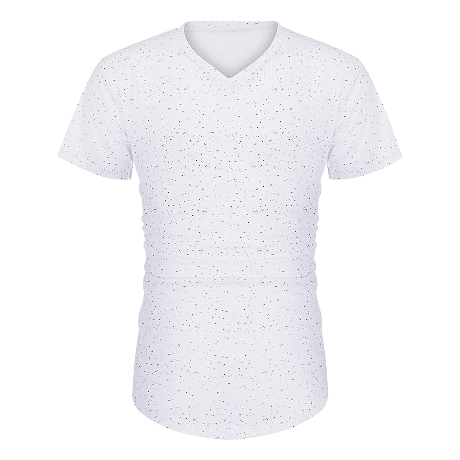 

Мужская модная повседневная футболка для упражнений на мышцы, спортивная фитнес-тонкая футболка с коротким рукавом L белый