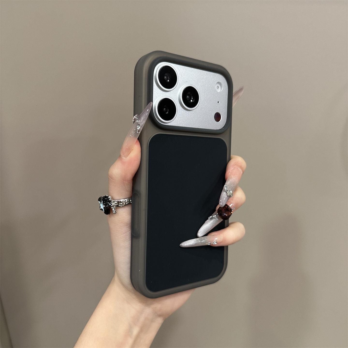

iPhone 17 Pro Full Coverage Jelly Ice Cream Case with Protective Button Cover Black