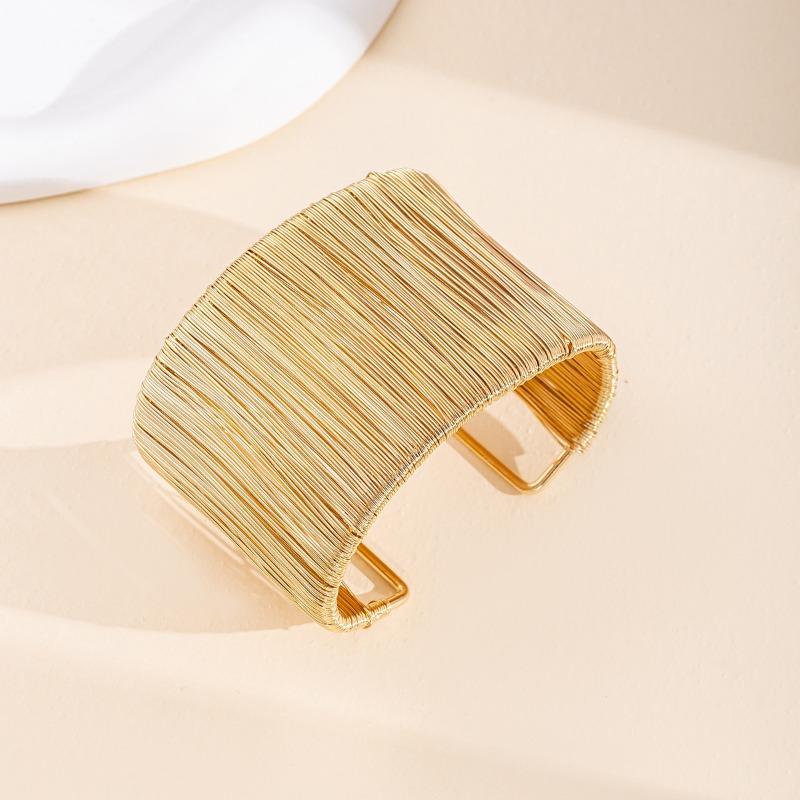 Wide Alloy Bracelet Jewelry Fashion Brushed Personality Bracelet Irregular Open Bracelet Women