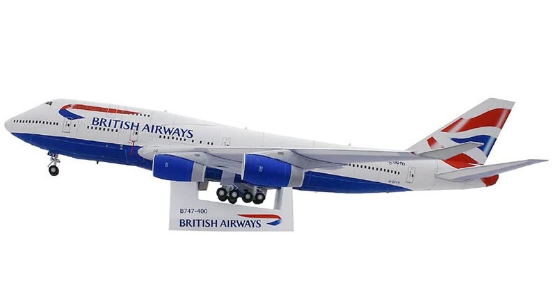 3D Assembly Papercraft Airplane Model Airways Boeing (British 747-400 1/144 Scale)
