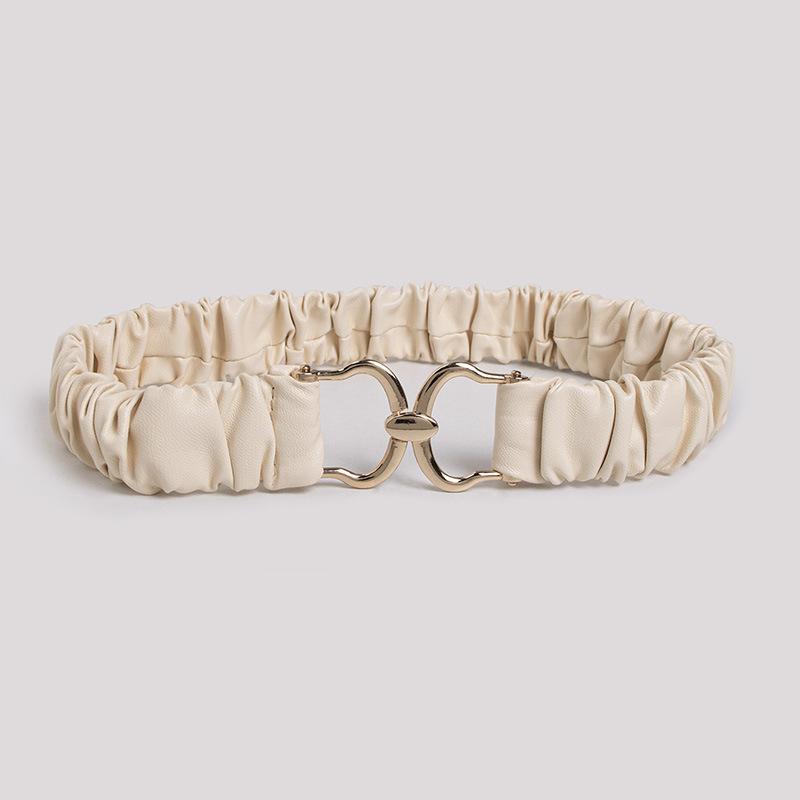 

Широкий пояс для юбок для женщин Мятый эластичный Пара пуговица Простой Пальто Платье Эластичный Повседневный Универсальный Пояс