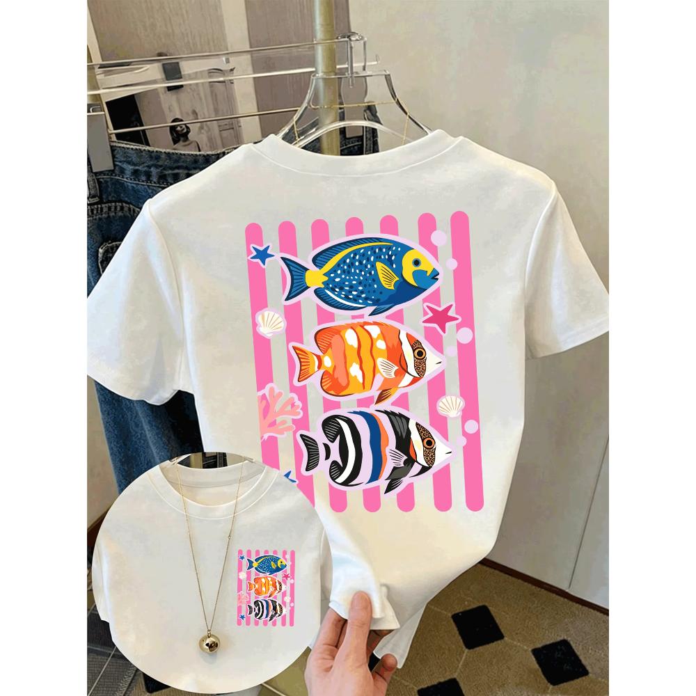 Animal Simple Women's Printed Top Casual Pure Cotton Versatile T-Shirts Women’s