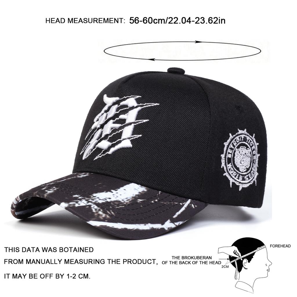 Unisex Gothic D Kratzspuren-Stickerei Persönlichkeit Baseballkappe Street Hip-Hop Kappen Frühling Herbst Outdoor Freizeit Hüte Reisezubehör für Damen Herren