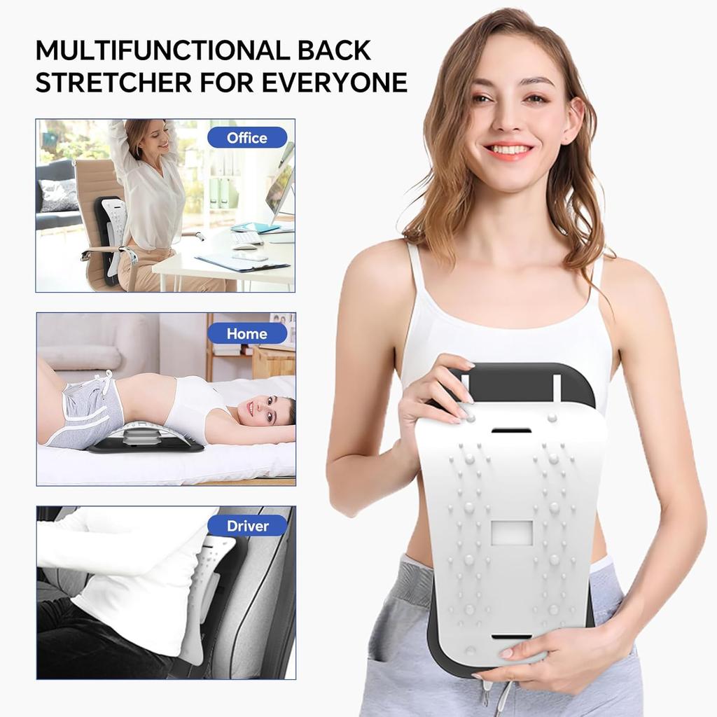 ZhanHao Back Stretcher for Lower Back Pain Relief,Adjustable Lumbar Traction Device, Ergonomic Spine Board with Acupressure Points,Back Massager for