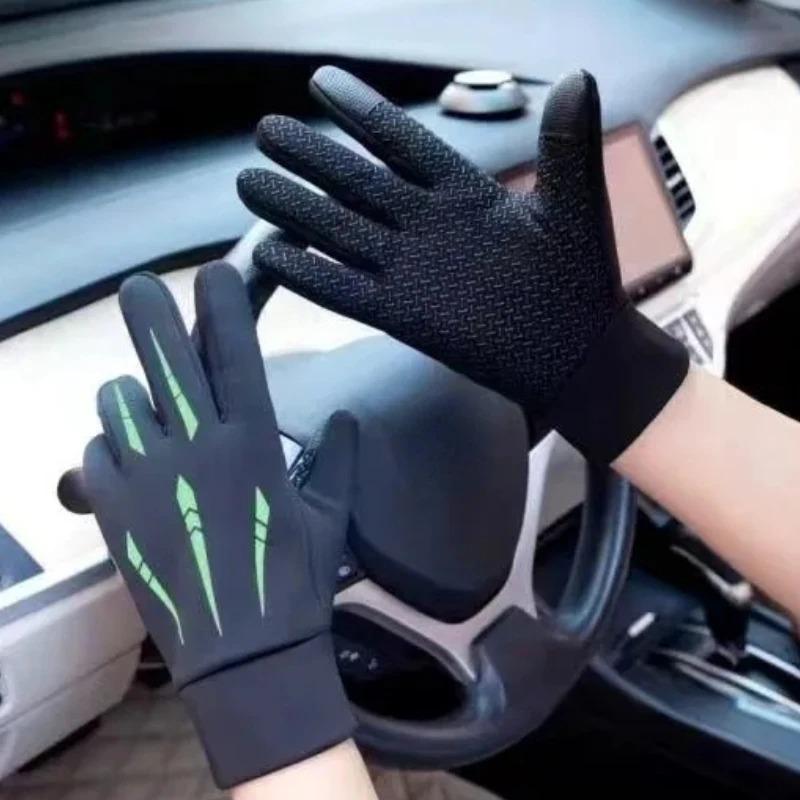 Autumn Winter Men's Full-finger Gloves Plus Velvet Warm Waterproof Outdoor Fitness Mountaineering Cycling Gloves Touch Screen Gloves.