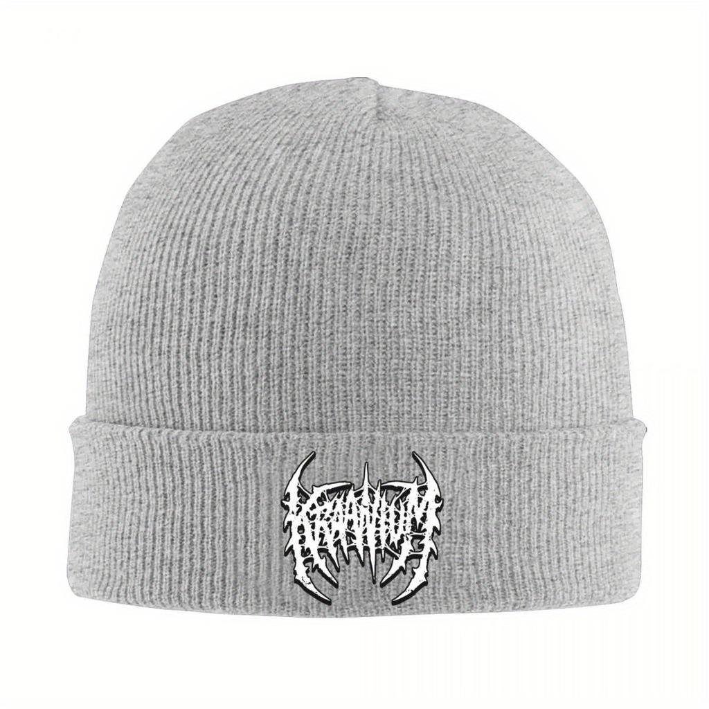 Kraanium Merch Knitted Hat Womens Unisexs Skullies Beanies Winter Hats Acrylic Cerebral Incubation Brutal Death Metal Melon Cap