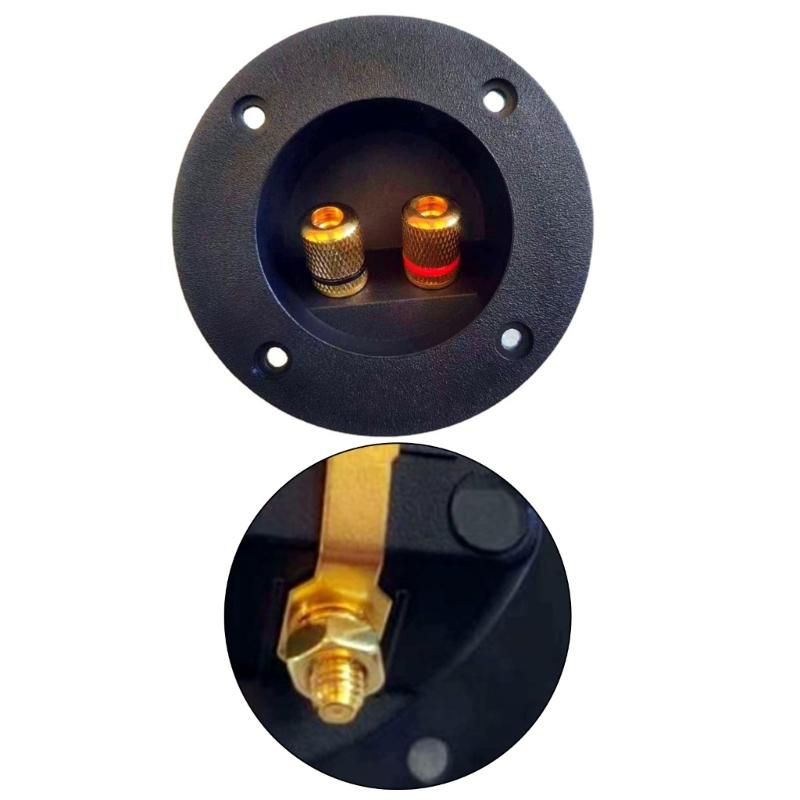 2 Way Speaker Box Clamp, DIY Home Car Stereoes Binding Post Round Spring Cup Connectors Speaker Junction Box Back Panel
