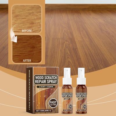 2pc Wood Floor Scratch Repair Kit Floor Cover DIY Furniture Care For Scratches Restore & Refinish Wood Spray Hides Minor Defects