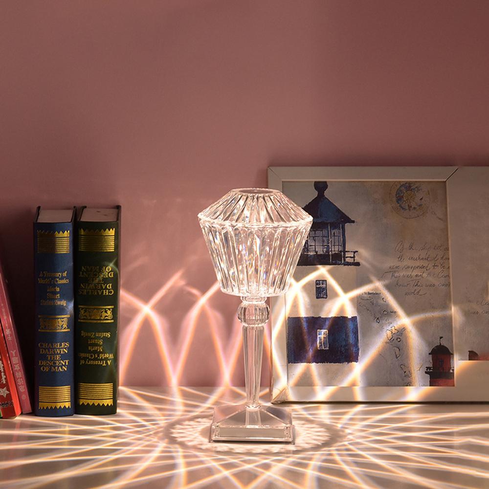 Remote Control 16 Colors Night Light Touch Light Projector LED Ambience Light Room Decoration Crystal Table Lamp Christmas
