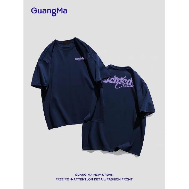 

Винтажные мужские футболки из тяжелой ткани большого размера, летние повседневные мужские футболки с короткими рукавами и круглым вырезом, выстиранные кислотой футболки, топы 3XL темно-синий