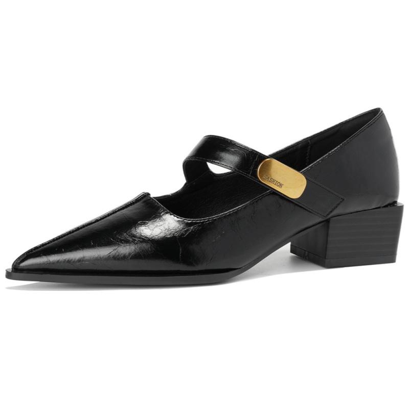 Fashion Elegant Versatile Women Pumps 2025 New Style Pointed Toe Mid Heels Shoes Fashion Outside Casual Buckle Comfy Women Shoes