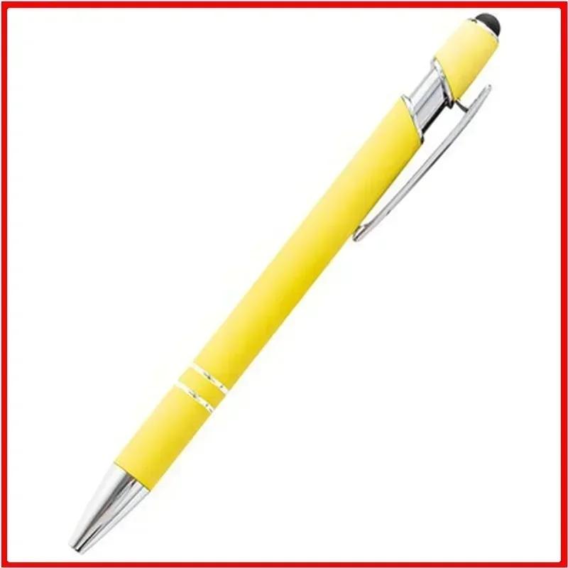 20-200 pens Wholesale Metal Ballpoint Pen Touch Screen Pen Office School Advertising Pen Custom Logo Text Laser Engraving